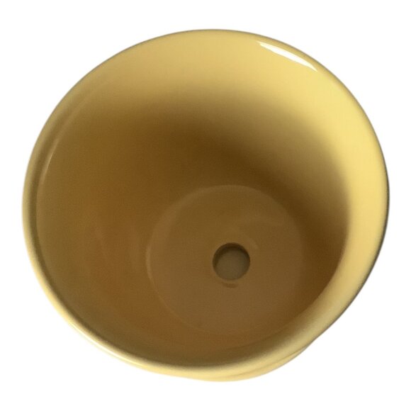 Shabby Chic Pink Faux Peony Floral & Yellow Ribbed Ceramic Pot Set Home Decor - Picture 6 of 11